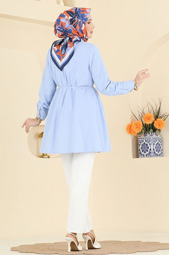 moda selvim Tunic 3077KTR750 Baby Blue - Thumbnail