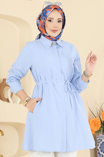 moda selvim Tunic 3077KTR750 Baby Blue - Thumbnail