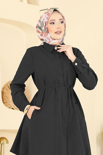 moda selvim Tunic 3077KTR750 Black - Thumbnail