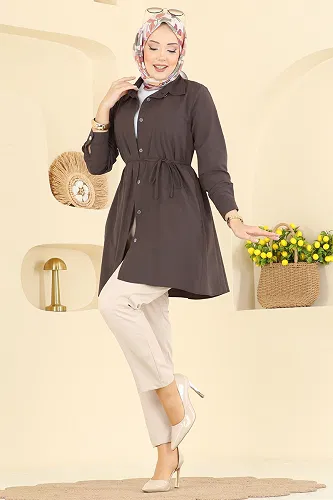 moda selvim Tunic 3077KTR750 Brown - Thumbnail