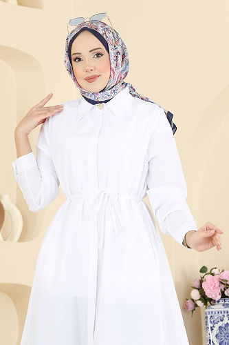 moda selvim Tunic 3077KTR750 Ecru - Thumbnail