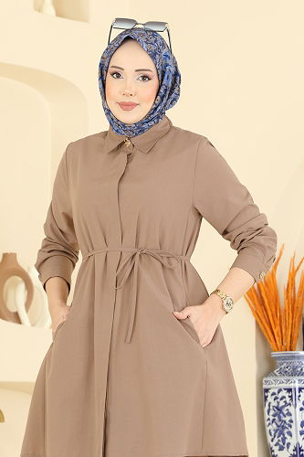 moda selvim Tunic 3077KTR750 Latte - Thumbnail