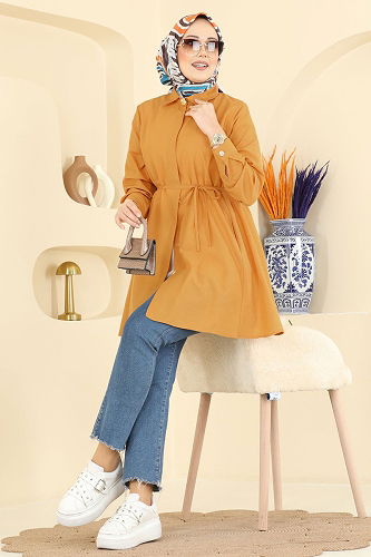 moda selvim Tunic 3077KTR750 Mustard - Thumbnail