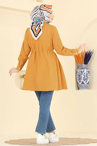 moda selvim بلوز خردلي 3077KTR750 - Thumbnail