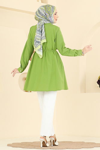 moda selvim Tunic 3077KTR750 Oil Green - Thumbnail