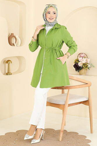 moda selvim بلوز أخضر 3077KTR750 - Thumbnail