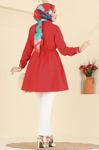 moda selvim Tunic 3077KTR750 Red - Thumbnail