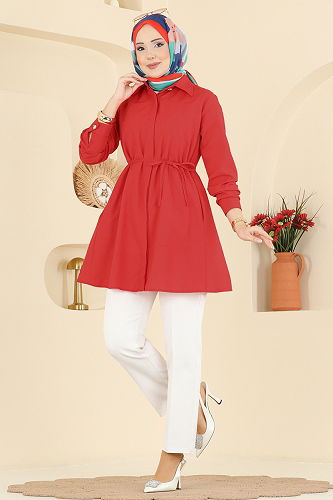 moda selvim Tunic 3077KTR750 Red - Thumbnail