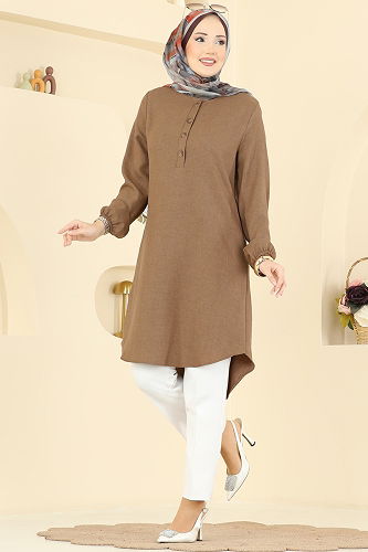 moda selvim Tunic 3080KTR750 Biscuit - Thumbnail