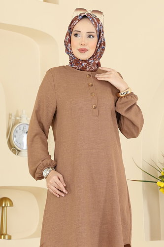 moda selvim Tunic 3080KTR750 Biscuit - Thumbnail