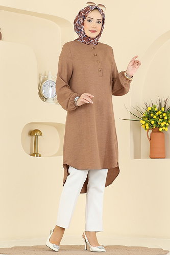 moda selvim Tunic 3080KTR750 Biscuit - Thumbnail
