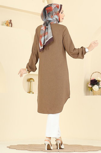 moda selvim بلوز عسلي فاتح 3080KTR750 - Thumbnail