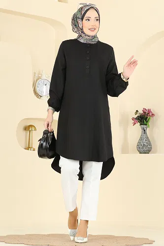 moda selvim Tunic 3080KTR750 Black - Thumbnail