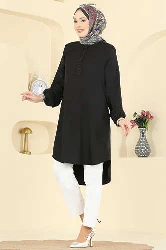 moda selvim Tunic 3080KTR750 Black - Thumbnail