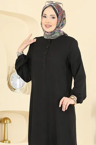 moda selvim Tunic 3080KTR750 Black - Thumbnail