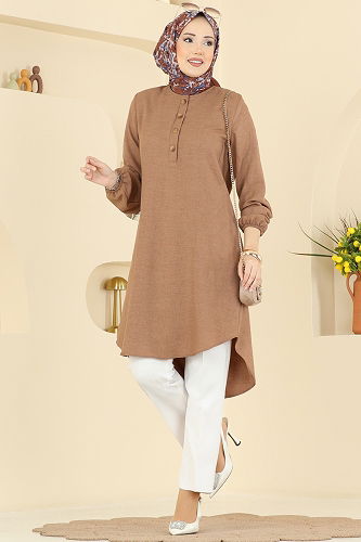 moda selvim Tunic 3080KTR750 Latte - Thumbnail