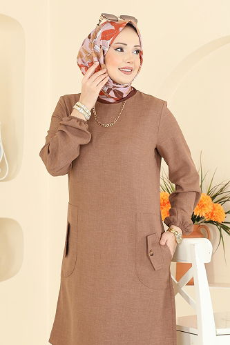 moda selvim Tunic 3081KTR750 Biscuit - Thumbnail