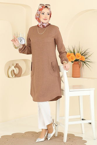 moda selvim Tunic 3081KTR750 Biscuit - Thumbnail