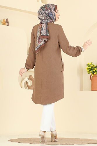 moda selvim بلوز بيج غامق 3081KTR750 - Thumbnail