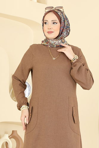 moda selvim بلوز بيج غامق 3081KTR750 - Thumbnail