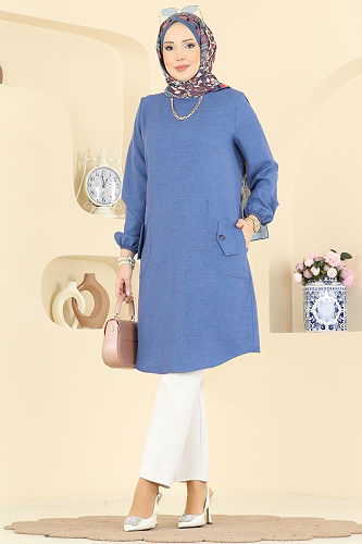 moda selvim بلوز ازرق 3081KTR750 - Thumbnail