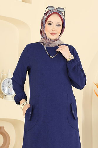 moda selvim Tunic 3081KTR750 Navy Blue - Thumbnail