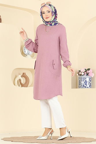 moda selvim بلوز وردي 3081KTR750 - Thumbnail