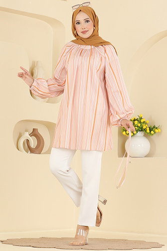 moda selvim بلوز خردلي 3089KTR750 - Thumbnail