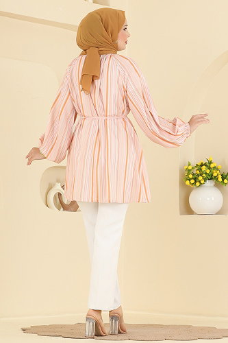 moda selvim بلوز خردلي 3089KTR750 - Thumbnail