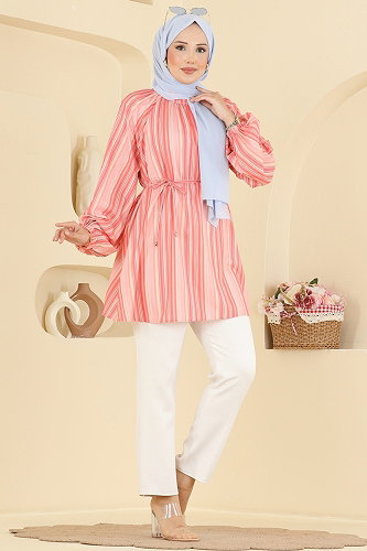 moda selvim Tunic 3089KTR750 Pink - Thumbnail