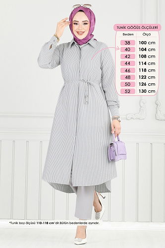 moda selvim Tunic 3106HBS856 Black - Thumbnail