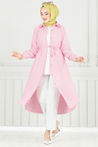 moda selvim Tunic 3106HBS856 Red - Thumbnail