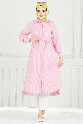 moda selvim Tunic 3106HBS856 Red - Thumbnail