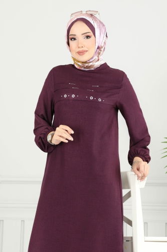 moda selvim Tunic 3123HBS856 Damson - Thumbnail