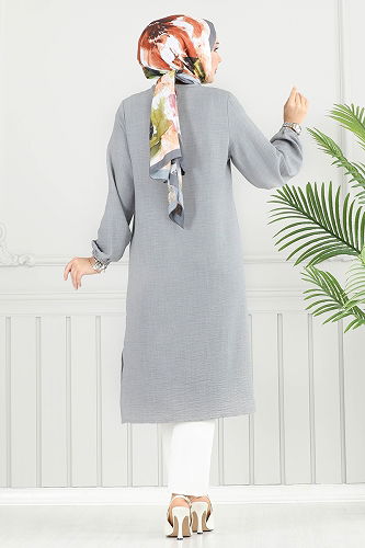 moda selvim بلوز رمادي 3123HBS856 - Thumbnail