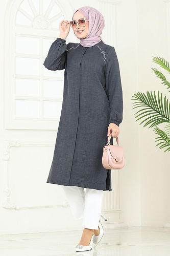 moda selvim Tunic 3124HBS856 Anthracite - Thumbnail