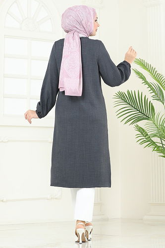moda selvim Tunic 3124HBS856 Anthracite - Thumbnail