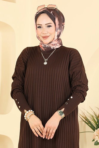 moda selvim Tunic 3170NVX1208 Bitter Brown - Thumbnail