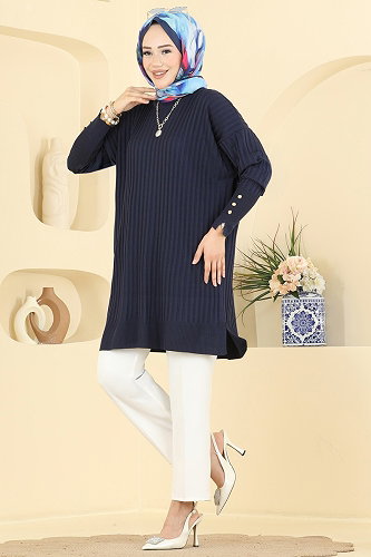moda selvim Tunic 3170NVX1208 Navy Blue - Thumbnail