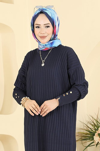 moda selvim Tunic 3170NVX1208 Navy Blue - Thumbnail