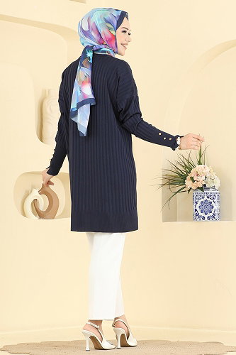moda selvim Tunic 3170NVX1208 Navy Blue - Thumbnail