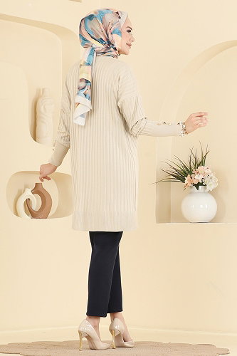 moda selvim Tunic 3170NVX1208 Stone - Thumbnail