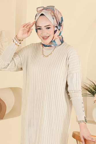 moda selvim بلوز بيج 3170NVX1208 - Thumbnail
