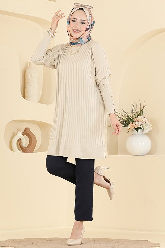 moda selvim بلوز بيج 3170NVX1208 - Thumbnail