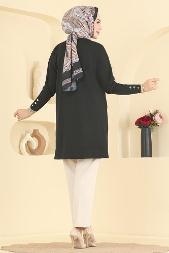 moda selvim Tunic 3183NVX1208 Black - Thumbnail