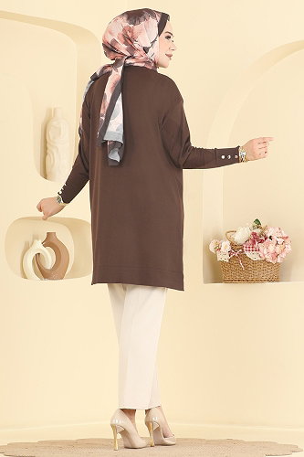 moda selvim بلوز بني 3183NVX1208 - Thumbnail