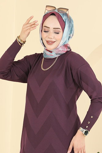 moda selvim Tunic 3183NVX1208 Damson - Thumbnail