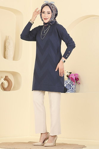 moda selvim Tunic 3183NVX1208 Navy Blue - Thumbnail