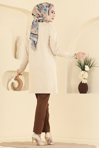 moda selvim بلوز بيج 3183NVX1208 - Thumbnail