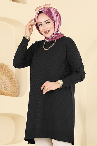 moda selvim بلوز أسود 3192UZ662 - Thumbnail